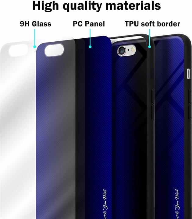 Produktbild Cadorabo TPU Gestreiftes Glas Cover (Apple iPhone 6)