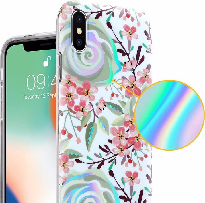 Produktbild Cadorabo IMD TPU Bunte Blumen & Blätter Cover (Apple iPhone X)