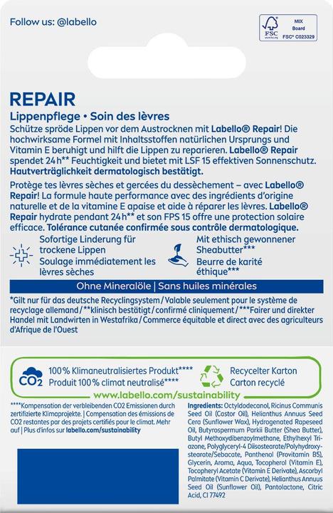 Image du produit Labello Stick réparateur 4.8 g (Sticks de soin)