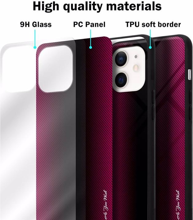 Actual product image Cadorabo TPU Striped Glass Cover (Apple iPhone 12 mini)