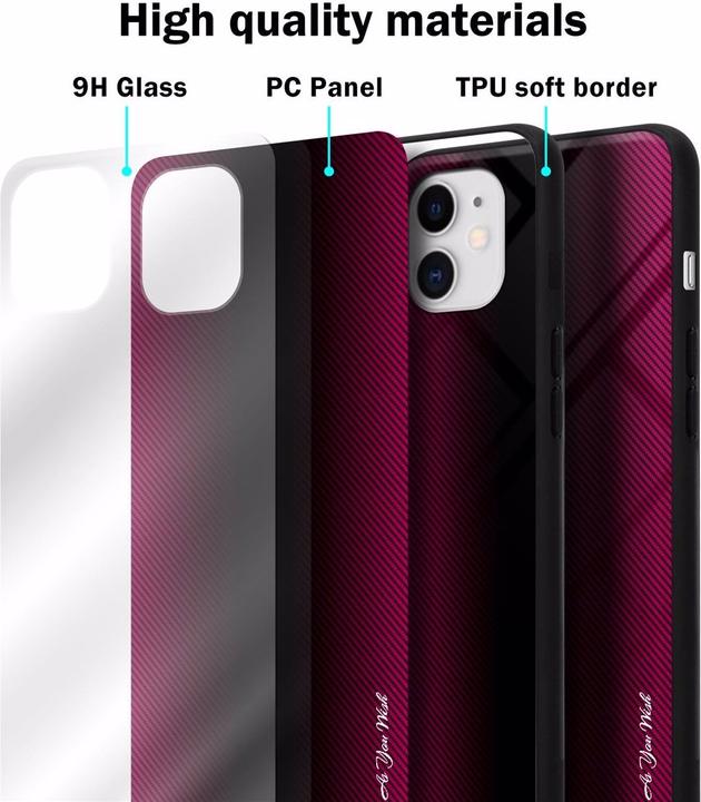 Actual product image Cadorabo TPU Striped Glass Cover (Apple iPhone 11)