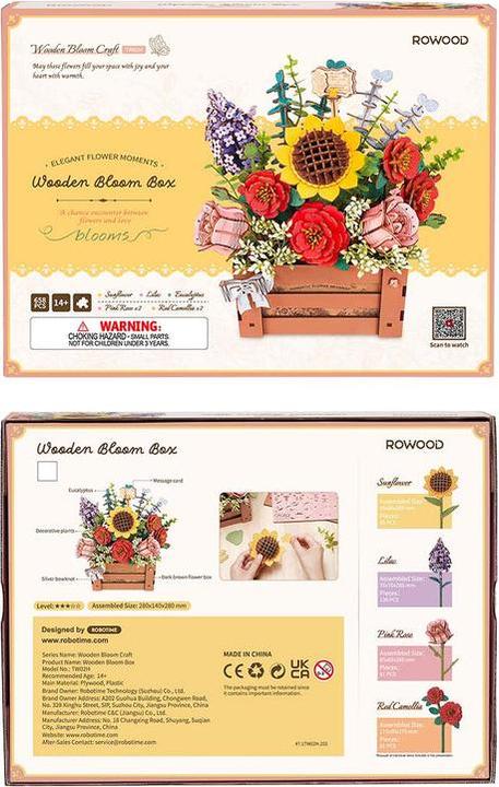 Actual product image Robotime Modellbausatz 'Wooden Bloom Box' (658 pieces)