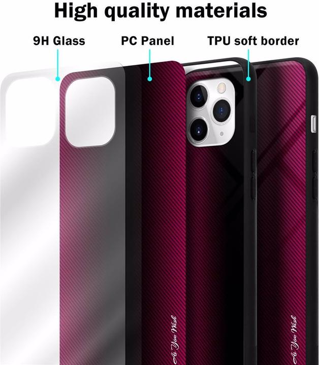 Actual product image Cadorabo TPU Striped Glass Cover (Apple iPhone 11 Pro Max)