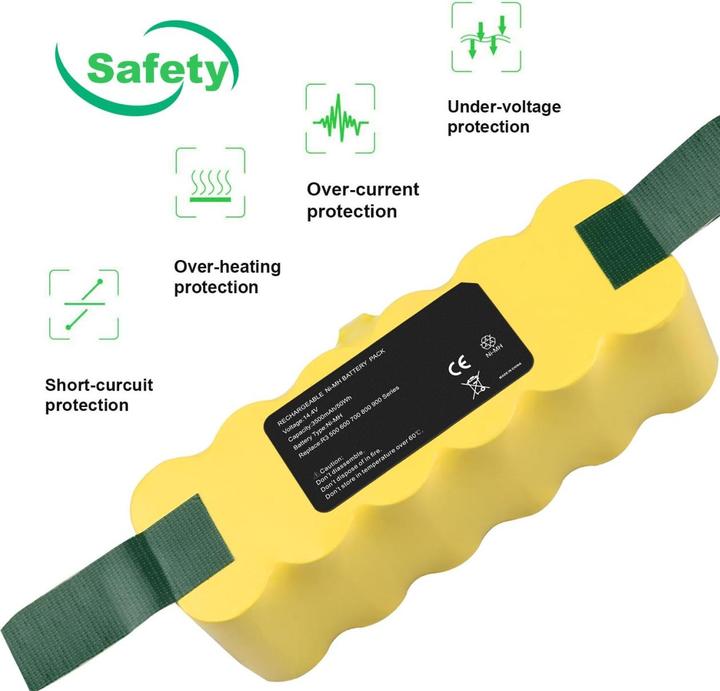 Actual product image Acconic Replacement battery 3300mAh for iRobot Roomba