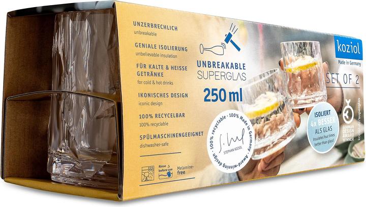 Produktbild Koziol Cocktailbecher Superglas Club No. 2, 250 ml, 2 Stück (0.25 l, 2 x)