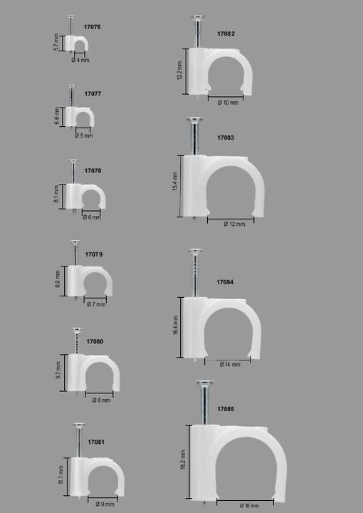Actual product image Goobay Cable clamp, white max. cable diameter : 16.0 mm