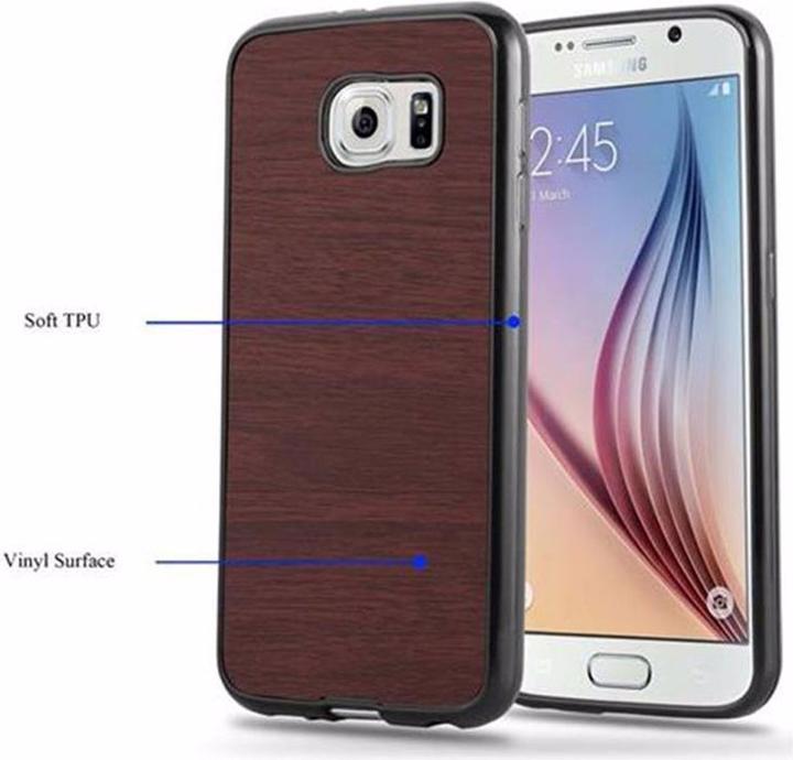 Actual product image Cadorabo TPU Wooden Cover (Samsung Galaxy S6)