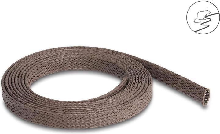 Produktbild Delock Geflechtschlauch nagerfest, 2 m x 12 mm Braun (Kabelschlauch, 200 cm)