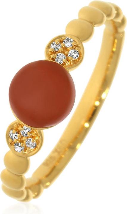 Produktbild Xen Ring mit Choco Mondstein und Weisstopase ca. 0,95 ct. gelbvergoldet (52, 925 Silber)