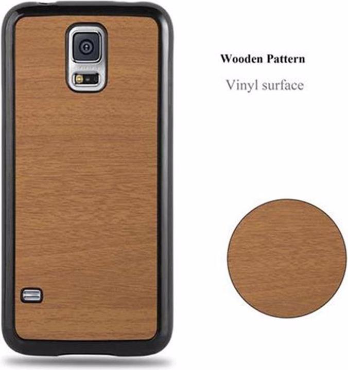 Actual product image Cadorabo TPU Wooden Cover (Samsung Galaxy S5, Samsung Galaxy S5 Neo)