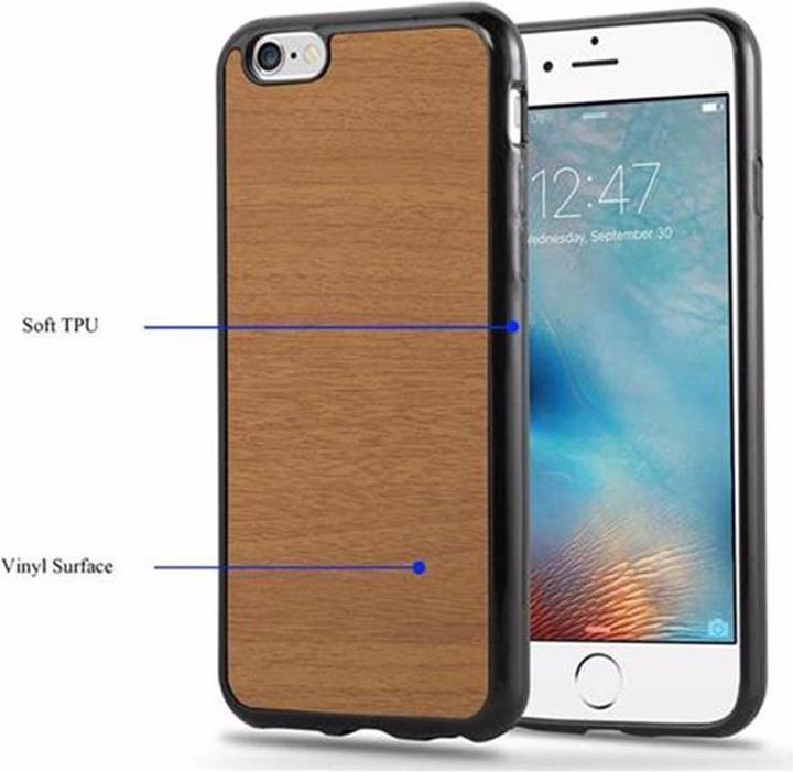 Actual product image Cadorabo TPU Wooden Cover (Apple iPhone 6)