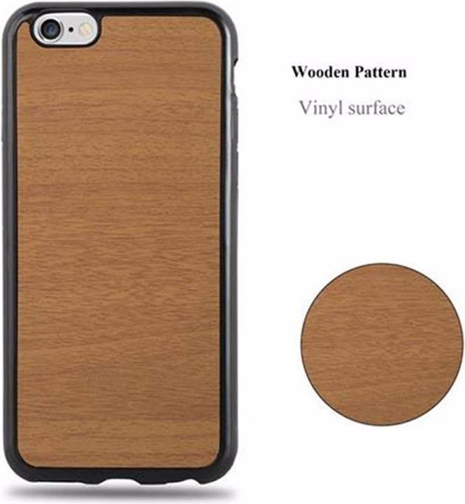 Actual product image Cadorabo TPU Wooden Cover (Apple iPhone 6)