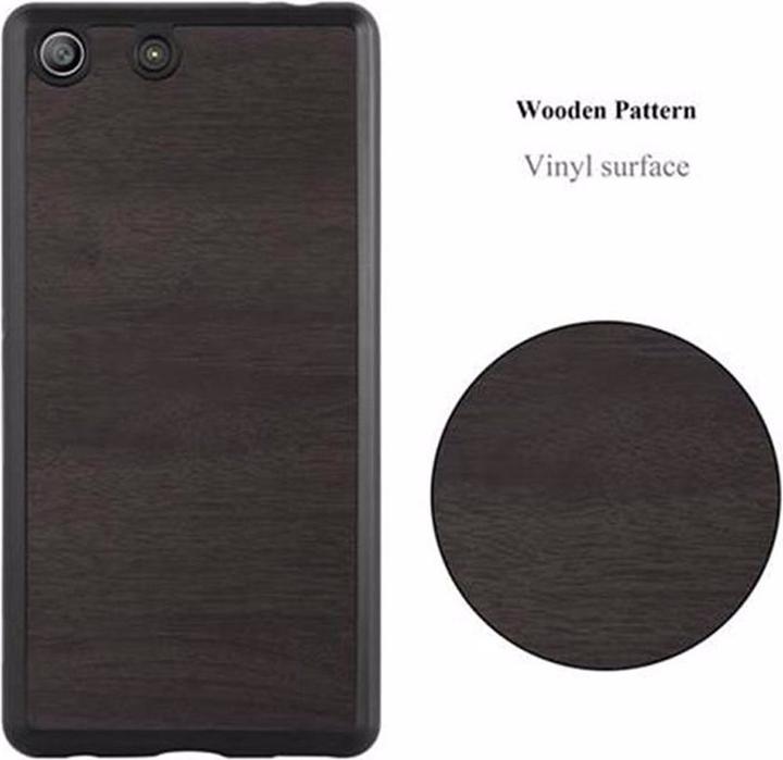 Actual product image Cadorabo TPU Wooden Cover (Sony Xperia M5)