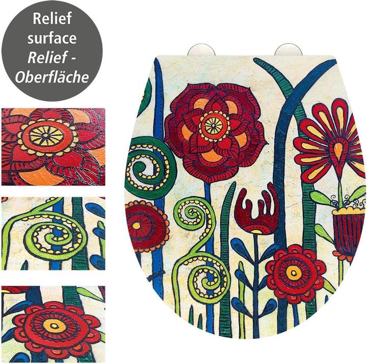 Produktbild Wenko WC-Sitz mit Absenkautomatik Blossom Rollin"Art mehrfarbig