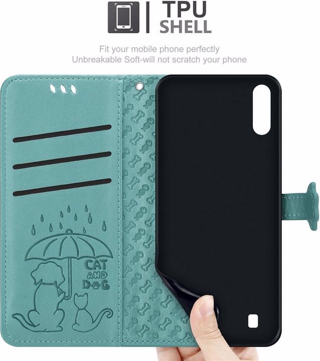 Actual product image Cadorabo Book Dogs & Cats Cover (HTC One M10, Samsung Galaxy A10)