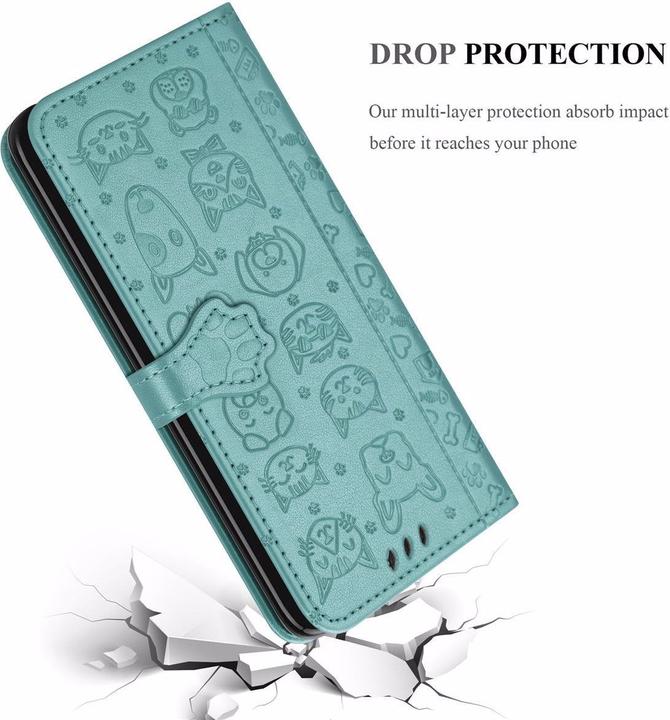 Actual product image Cadorabo Book Dogs & Cats Cover (HTC One M10, Samsung Galaxy A10)