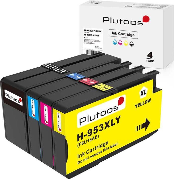 Actual product image Plutoos HP 953XL Cartridges XXL compatible, set of 4 colours (C, M, Y, BK)