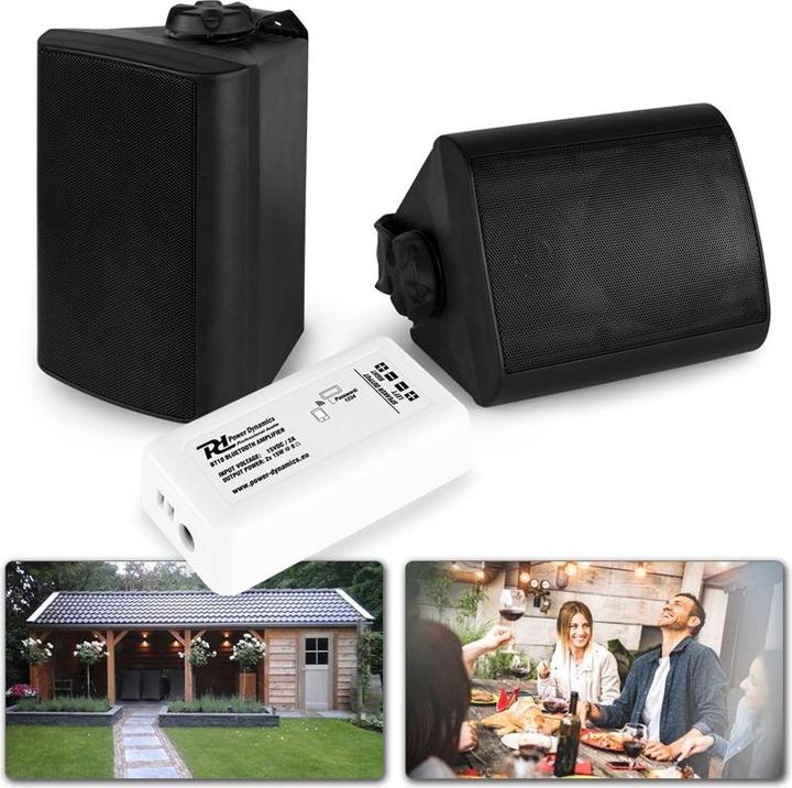 Actual product image Power Dynamics speakers - BT10 amplifier with Bluetooth and 4 separate speakers (Active)
