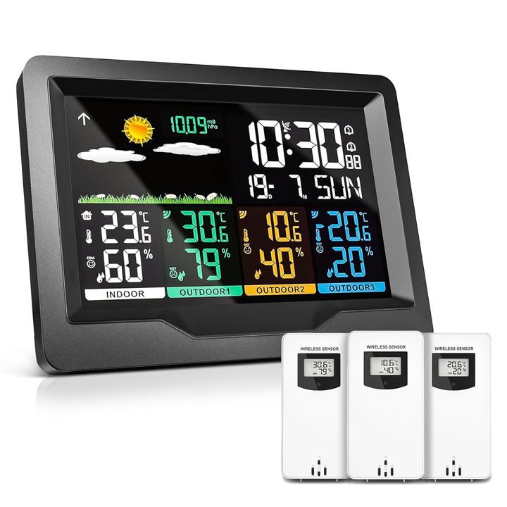 Oule Wetterstation mit 3 Aussensensoren