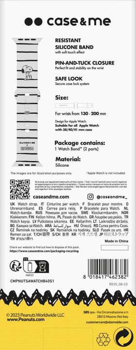 Image du produit Caseme Strap pour Apple Watch 38/40/41mm sur le thème des Peanuts (38 mm, 40 mm, 41 mm, Silicone)