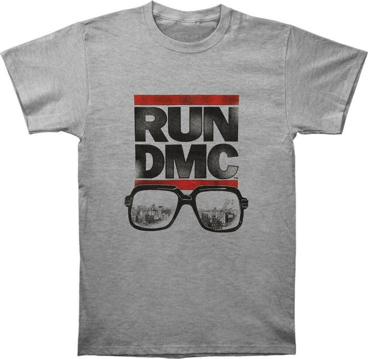 Actual product image Run DMC Unisex Adult Glasses NYC Cotton T-Shirt (L)