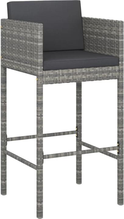 Immagine prodotto VidaXL Set bar da giardino 7 pezzi con cuscini in Poly Rattan marrone (48 cm)