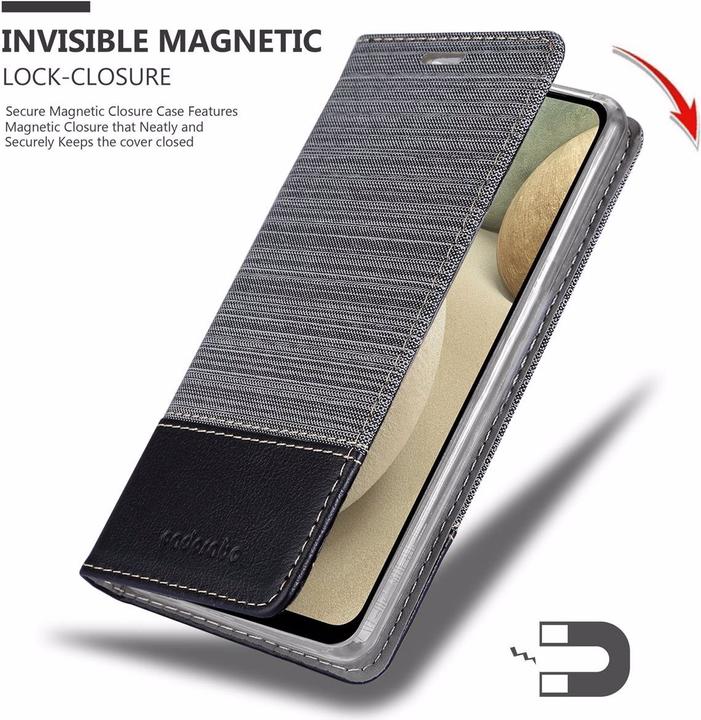 Actual product image Cadorabo Book Jeans Optics Cover (Samsung Galaxy A12, Samsung Galaxy M12)