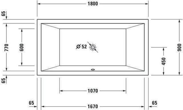 Produktbild Duravit Rechteck-Whirlwanne STARCK 252 l 180x90 we 2 RS Jet-System