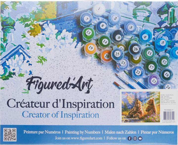 Image du produit Figured'Art Peinture par numéros "Couple d'ours" 40 x 50 cm, sur châssis