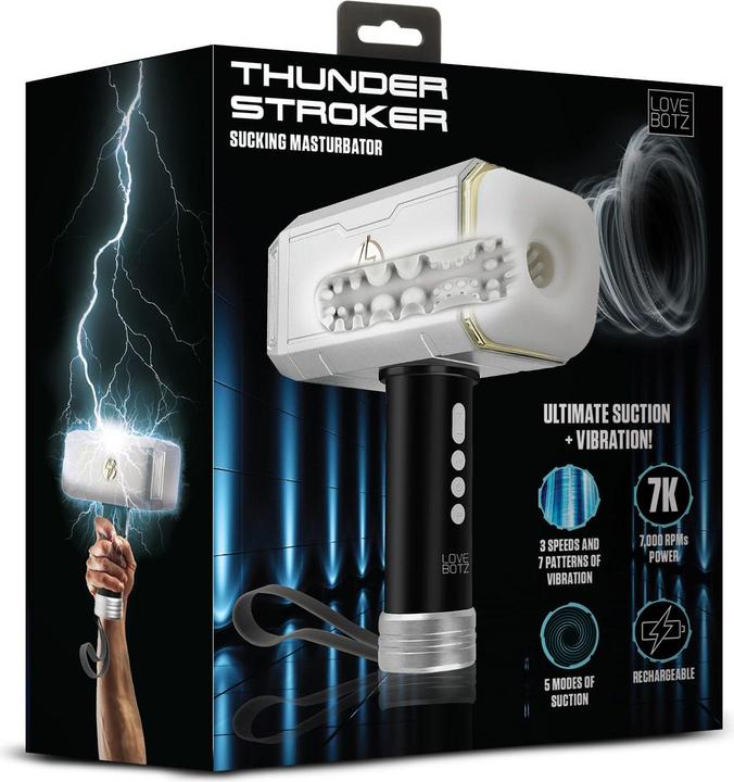 Immagine prodotto XR Brands Masturbatore ad aspirazione Thunder Stroker - Argento e Nero