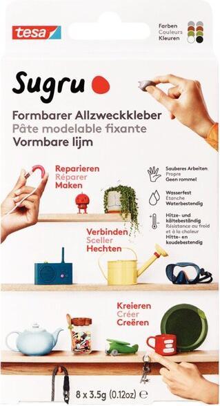 Produktbild Sugru by tesa Sugru 8x Formbarer Allzweckkleber, vielseitige Klebeknete zum Dekorieren, Kleben & Reparieren (28 g)