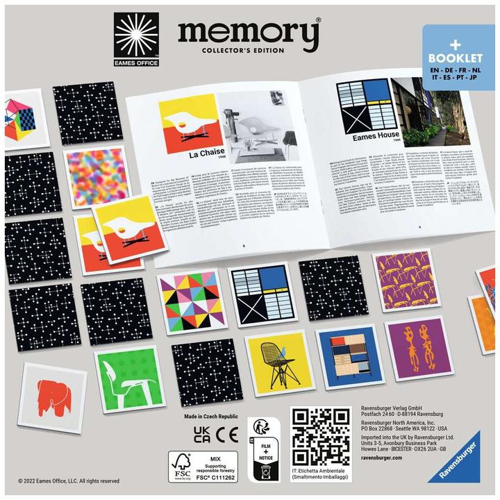 Actual product image Ravensburger Collector's memory EAMES (German, Spanish, French, Dutch, Italian, Portuguese, English)