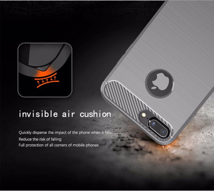 Actual product image Cadorabo TPU Ultra Slim carbon stainless steel Combi Cover (Apple iPhone 7 Plus, Apple iPhone 7s Plus)