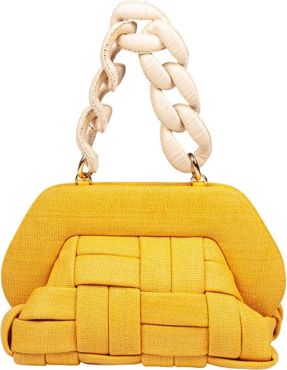 Themoirè canvas clutch bag color yellow ocher