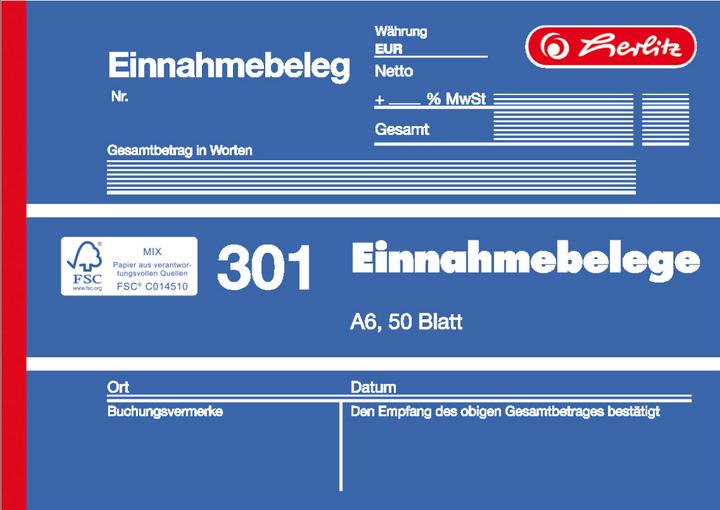 Immagine prodotto Herlitz Libretto di moduli "Buono fiscale 301", DIN A6, 50 fogli (50 x)