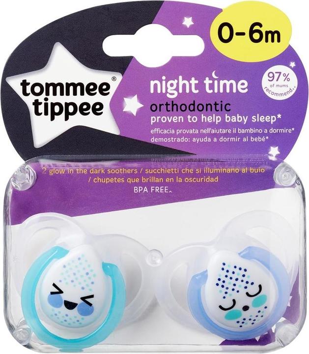 Produktbild Tommee Tippee silicone soother NIGHT STYLE, 0-6 months, 2 pcs., 43336103 (2 x, bis 6 Monate)