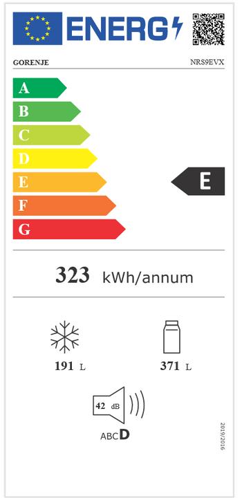 Etichetta energetica Gorenje Nrs9evx (562 l)
