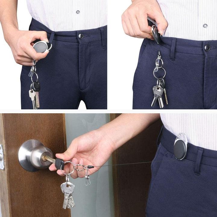 Produktbild Werkstein Anti-Lost Key-Bak Schlüsselanhänger mit Gürtelclip + Kartenhalter 3er Set