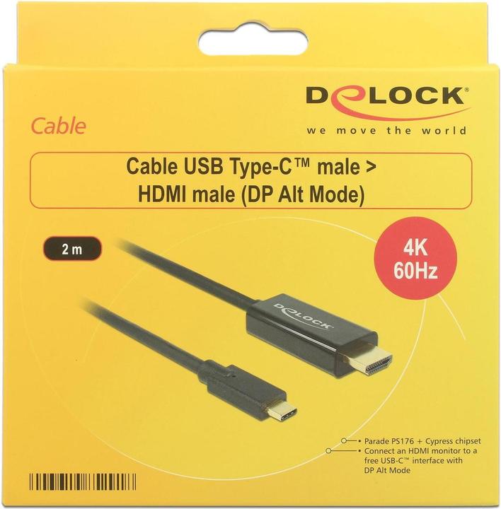 Immagine prodotto Delock Thunderbolt 3| USB Typ C — HDMI (Typ A) (2 m, HDMI, USB tipo C)