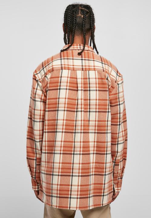 Actual product image Urban Classics Long Oversized Checked Leaves Shirt - 19487 (M)