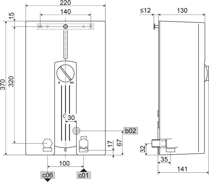 Produktbild Stiebel Eltron DHF 13 C Hydraulischer Kompakt-Durchlauferhitzer für die Küche, 15 kW