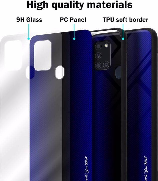 Productafbeelding Cadorabo TPU gestreepte glasplaat (Samsung Galaxy A21)