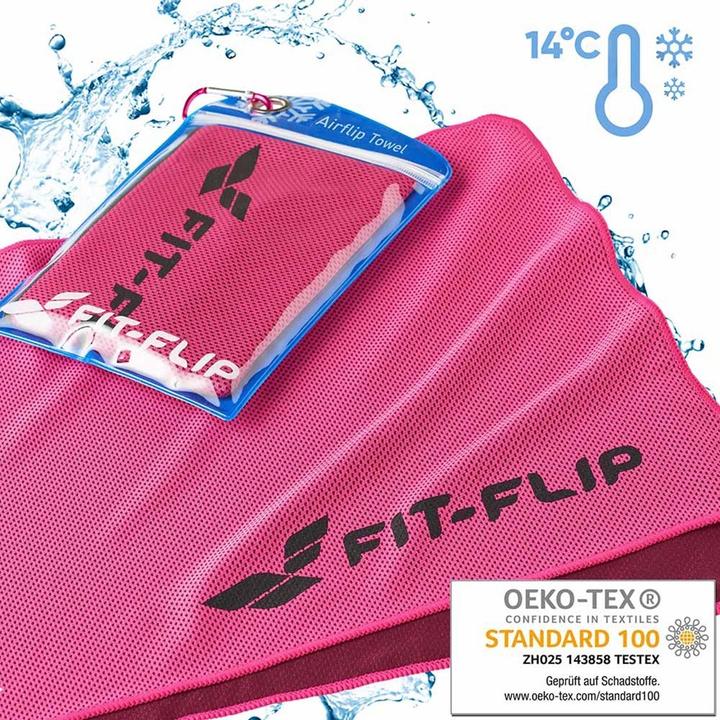 Produktbild Fit-Flip Airflip Towel Kühlhandtuch Mikrofaser mit Tasche 100x30cm (100 x 30 cm)