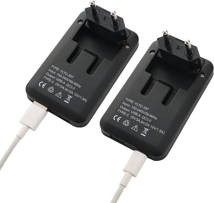 Produktbild Offgridtec 2 Stk. USB-Ladegerät Extra Flaches Netzteil Dual Port USB-A USB-C Schwarz 30W (30 W)