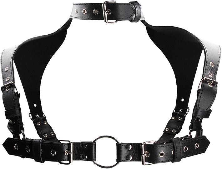 Image du produit Ouch! Men Harness with Neck Collar- Premium Leather (Taille unique)