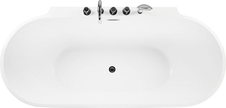 Produktbild Beliani Badewanne freistehend schwarz mit Armatur oval 170 x 80 cm ROTSO (286 l, 170 cm)