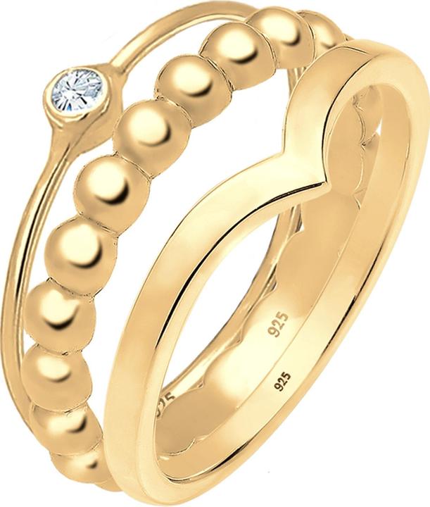 Elli Ring Set, Solitär-Ring (58, 925 Silber)
