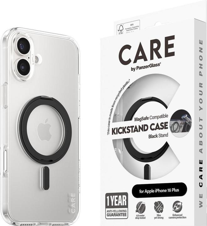 Actual product image PanzerGlass CARE Feature Case Kickstand & MagSafe iPhone '24 6.7" black (Apple iPhone 16 Plus)