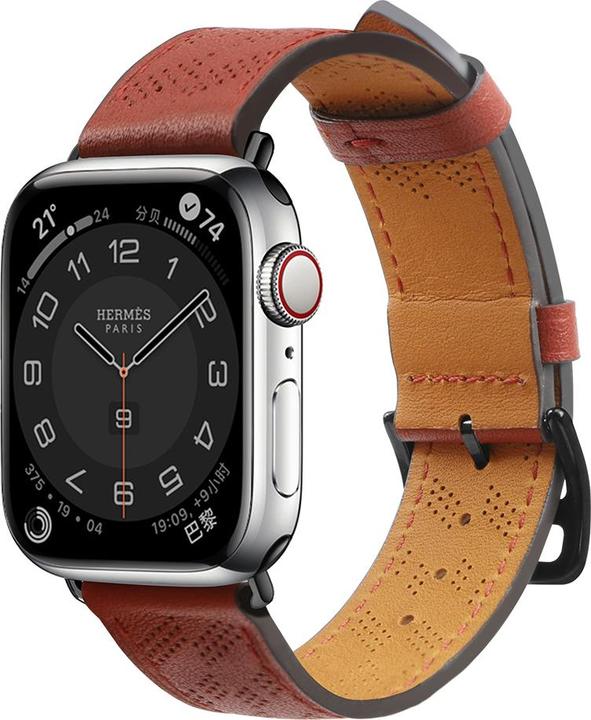 Produktbild Hurtel Armband Leder Lederarmband für Apple Watch Ultra, SE, 8, 7, 6, 5, 4, 3, 2, 1 (49, 45, 44, 42 mm) Ban (45 mm, 44 mm, 42 mm, 49 mm, Echtes Leder)