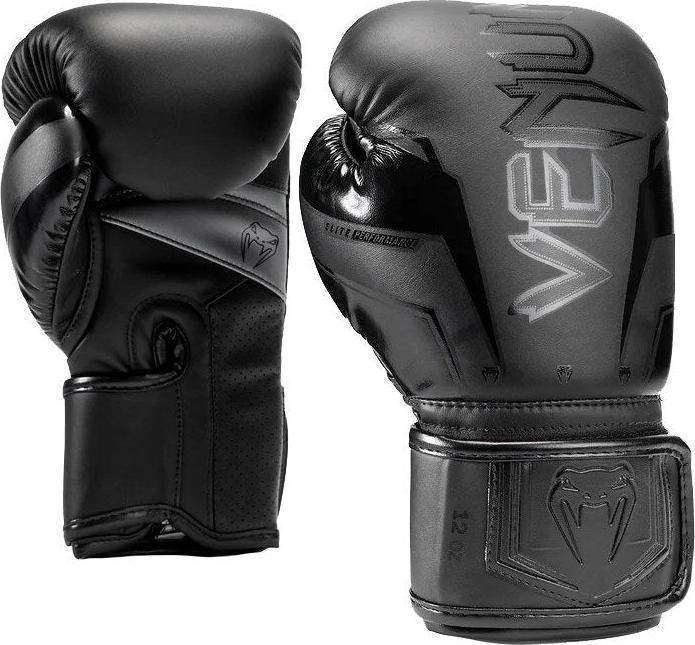 Venum Elite Evo Boxing Gloves - Black/Black - 14 Oz (14 OZ, One Size)
